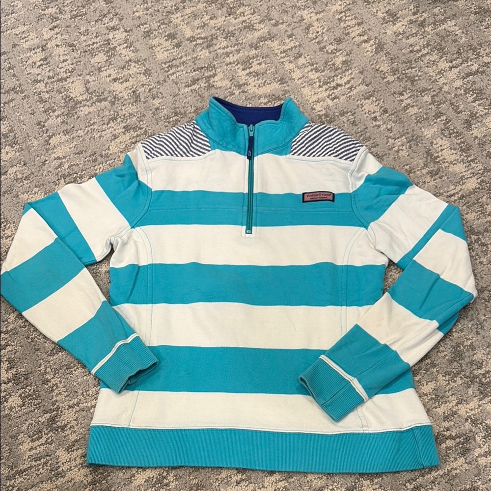 Vineyard Vines Blue and White Striped Sweatshirt